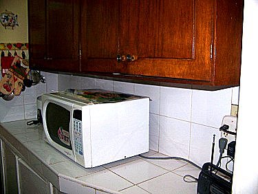 Microondas en la cocina