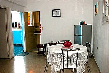 Sala de estar. Terrza y frigorifico al fondo